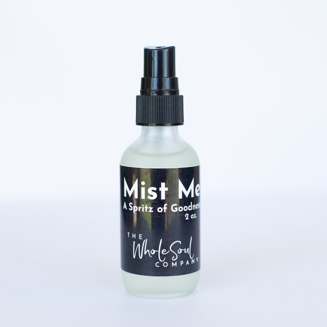 mist me facial spray. a spritz of goodness the wholesoul company